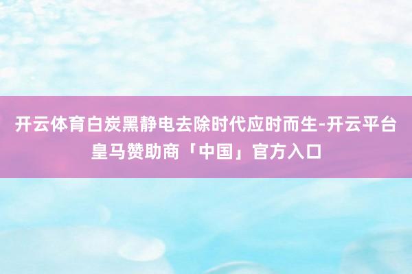 开云体育白炭黑静电去除时代应时而生-开云平台皇马赞助商「中国」官方入口
