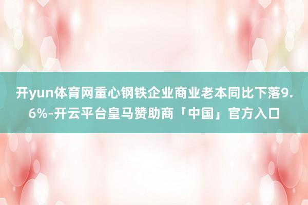 开yun体育网重心钢铁企业商业老本同比下落9.6%-开云平台皇马赞助商「中国」官方入口