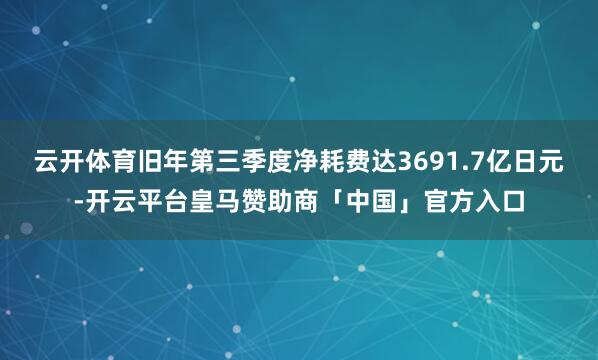 云开体育旧年第三季度净耗费达3691.7亿日元-开云平台皇马赞助商「中国」官方入口