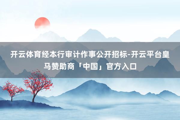 开云体育 经本行审计作事公开招标-开云平台皇马赞助商「中国」官方入口