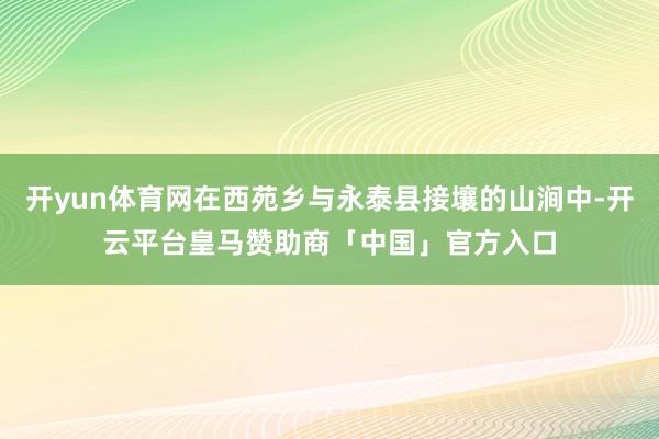 开yun体育网在西苑乡与永泰县接壤的山涧中-开云平台皇马赞助商「中国」官方入口